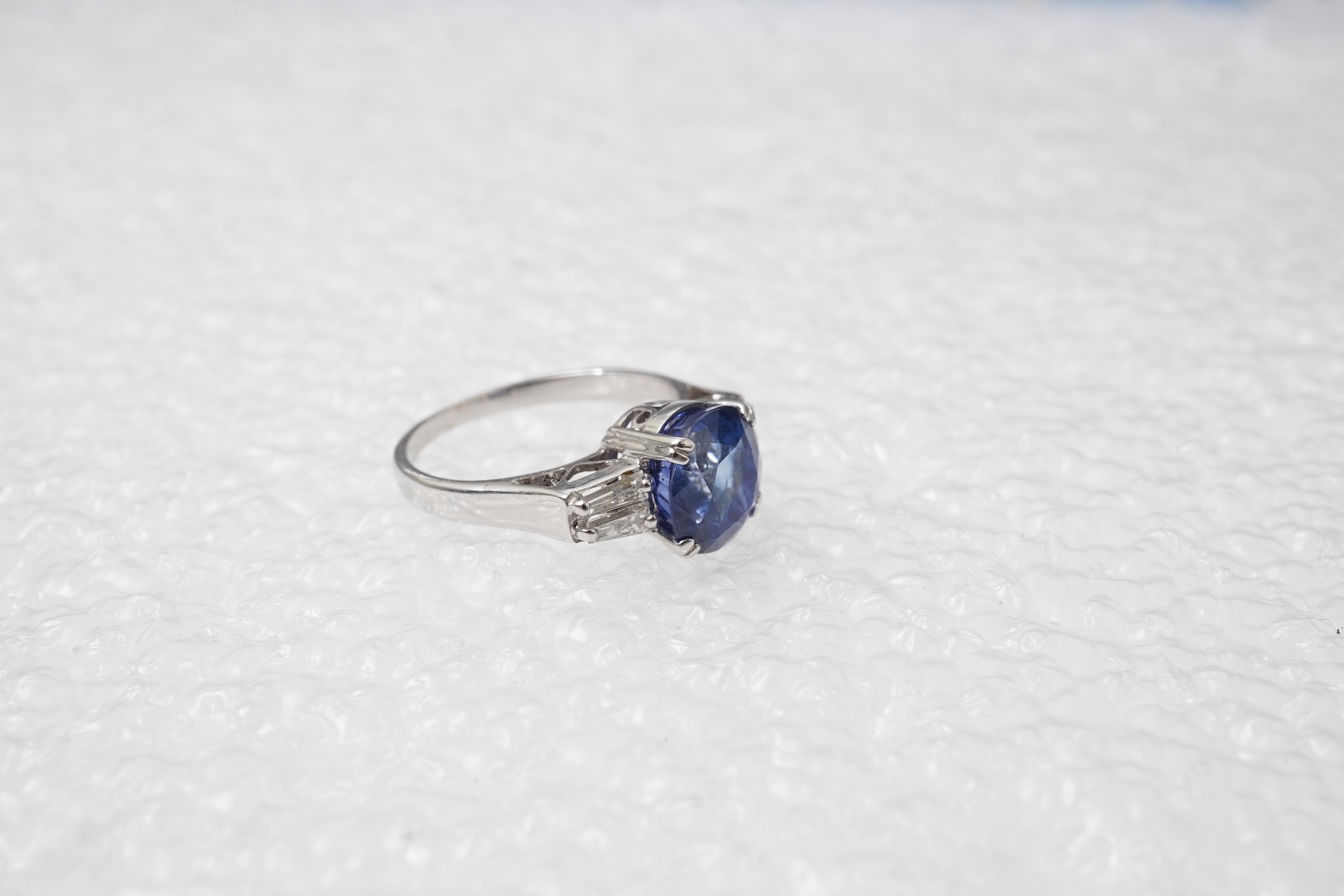 A sapphire and diamond ring